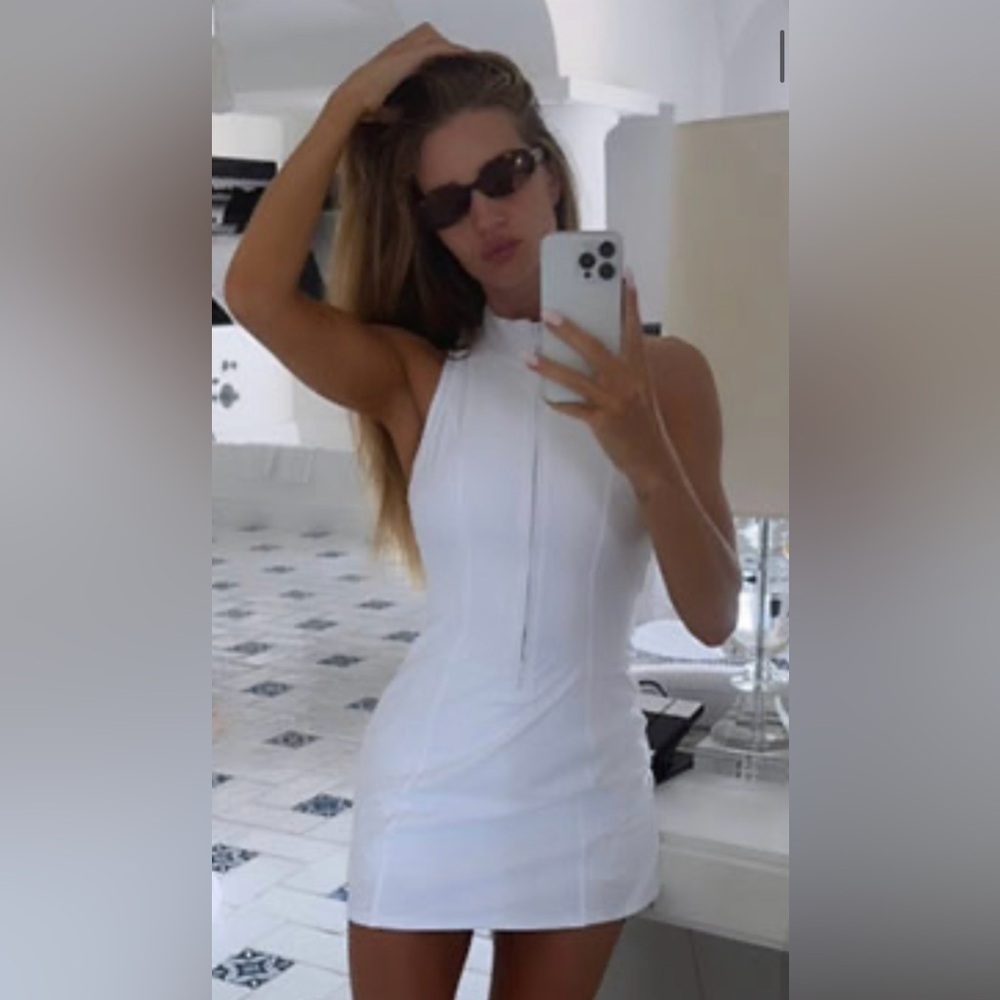 ALO Yoga White Sleeveless Tennis Dress